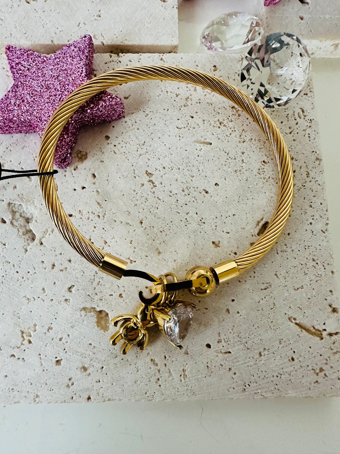 Bracciale rigido Teddyno cuoricino
