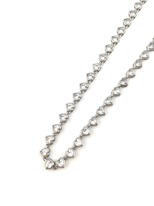 Collana Aurore Stellata Cuori Silver