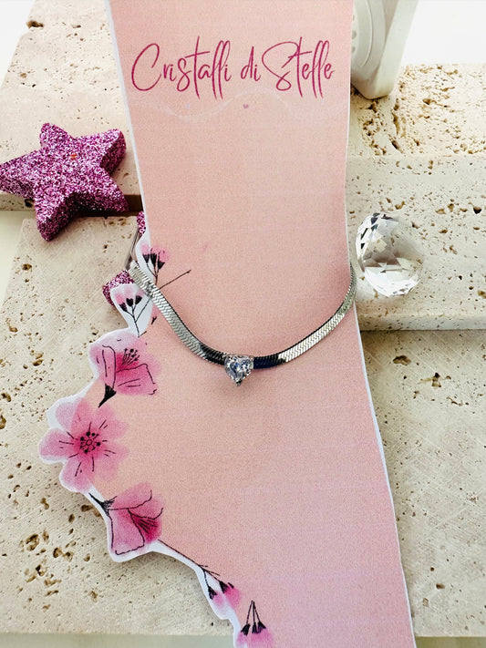 Cavigliera Stella del Cuore Silver