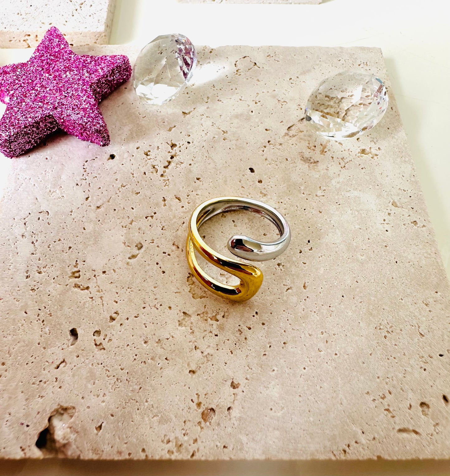 Anello Abbraccio Bicolor