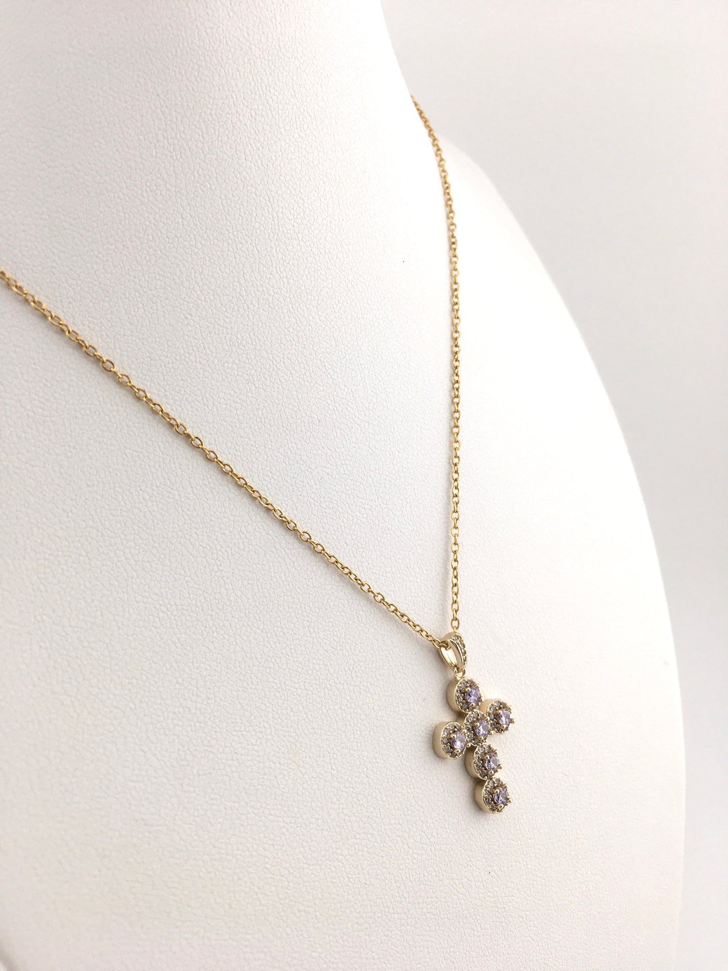 Collana Crystal Cross Gold