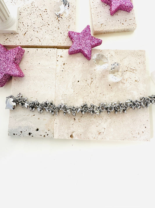 Bracciale multi sonaglio cuori Silver