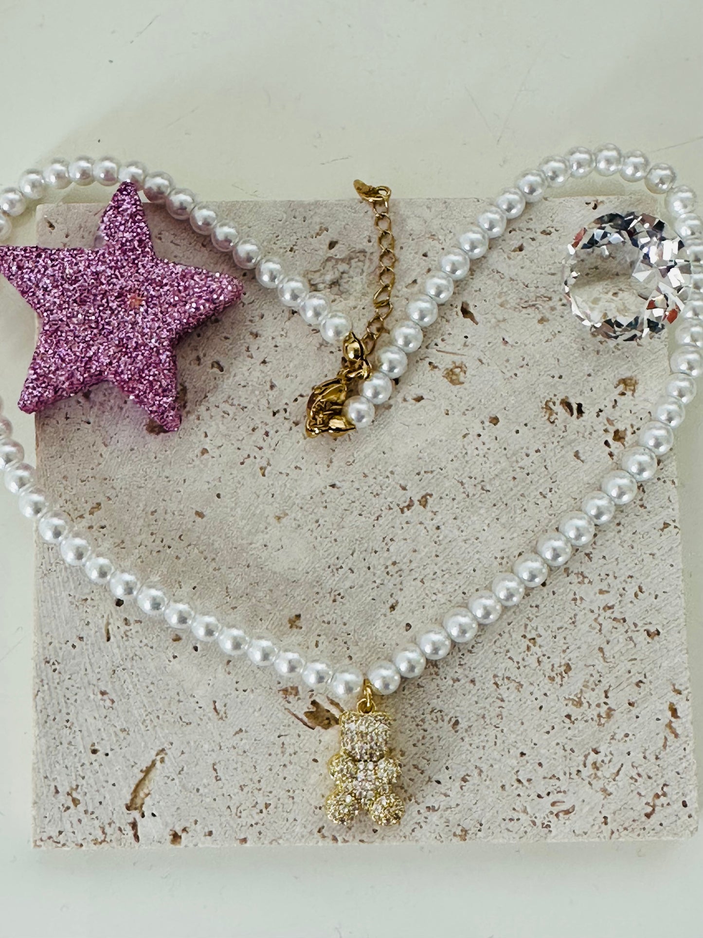 Collana Perle e Teddy