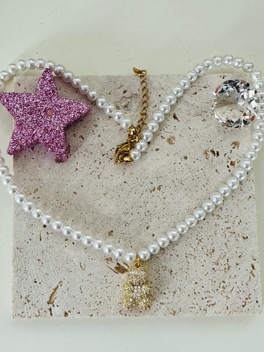 Collana Perle e Teddy