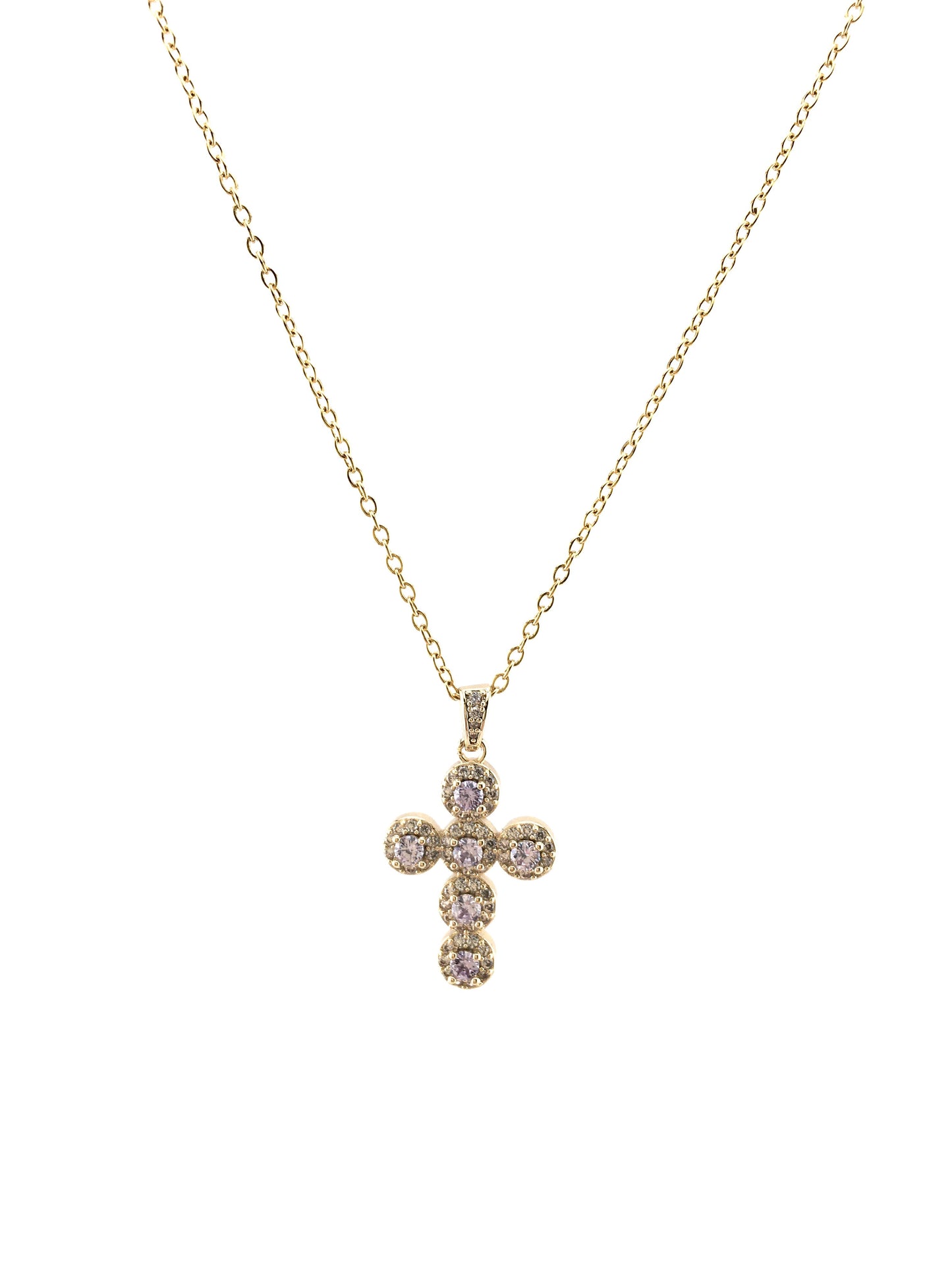 Collana Crystal Cross Gold