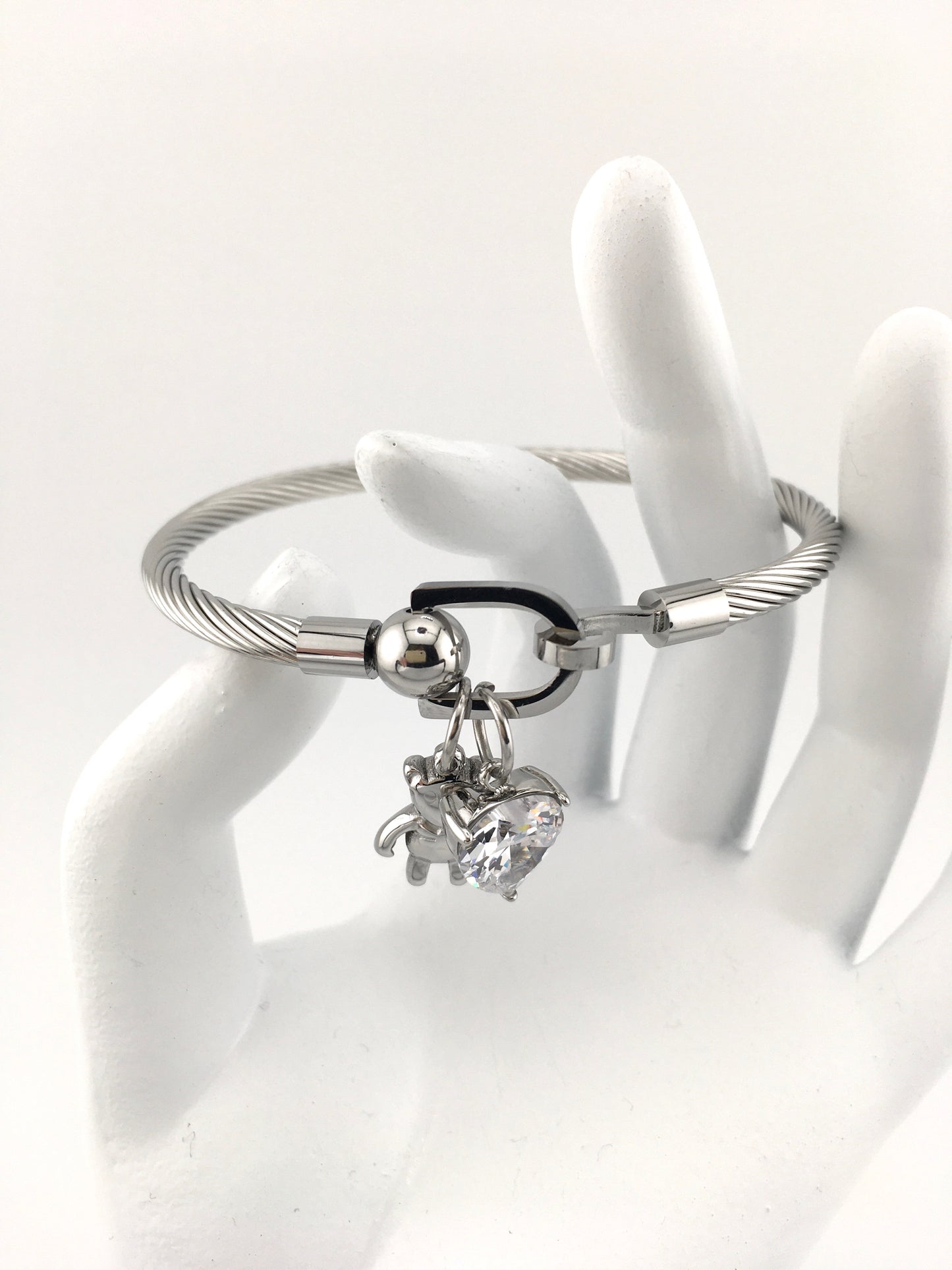 Bracciale rigido Teddyno cuoricino