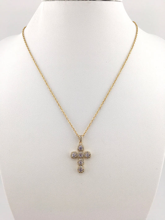 Collana Crystal Cross Gold