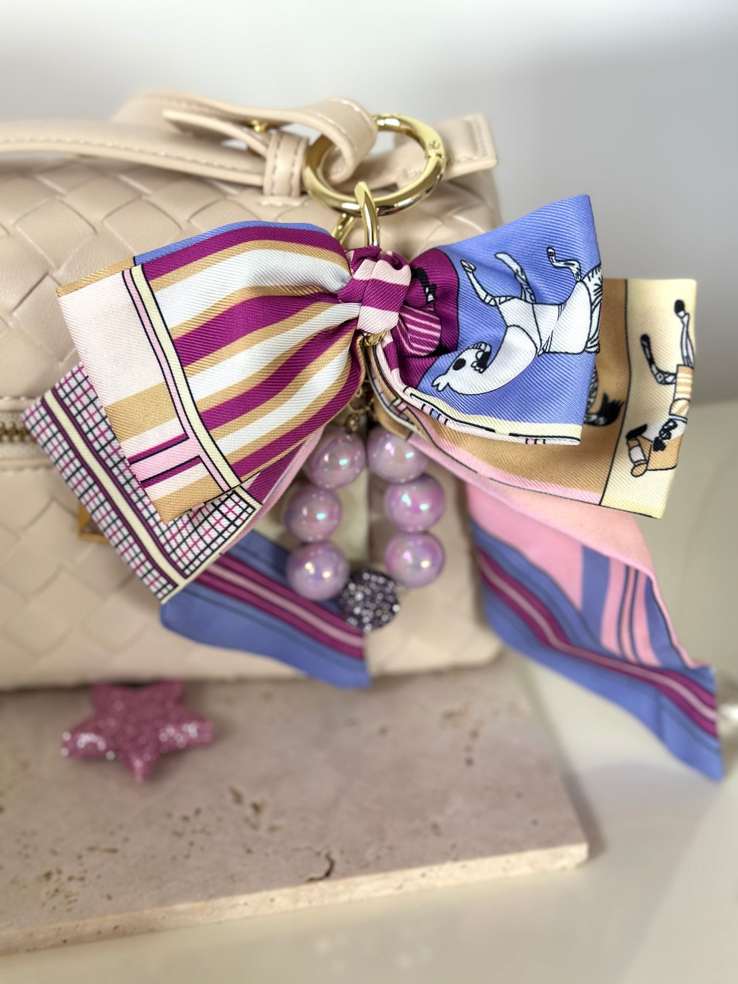 Portachiavi Charm Borsa Fiocco Lilla