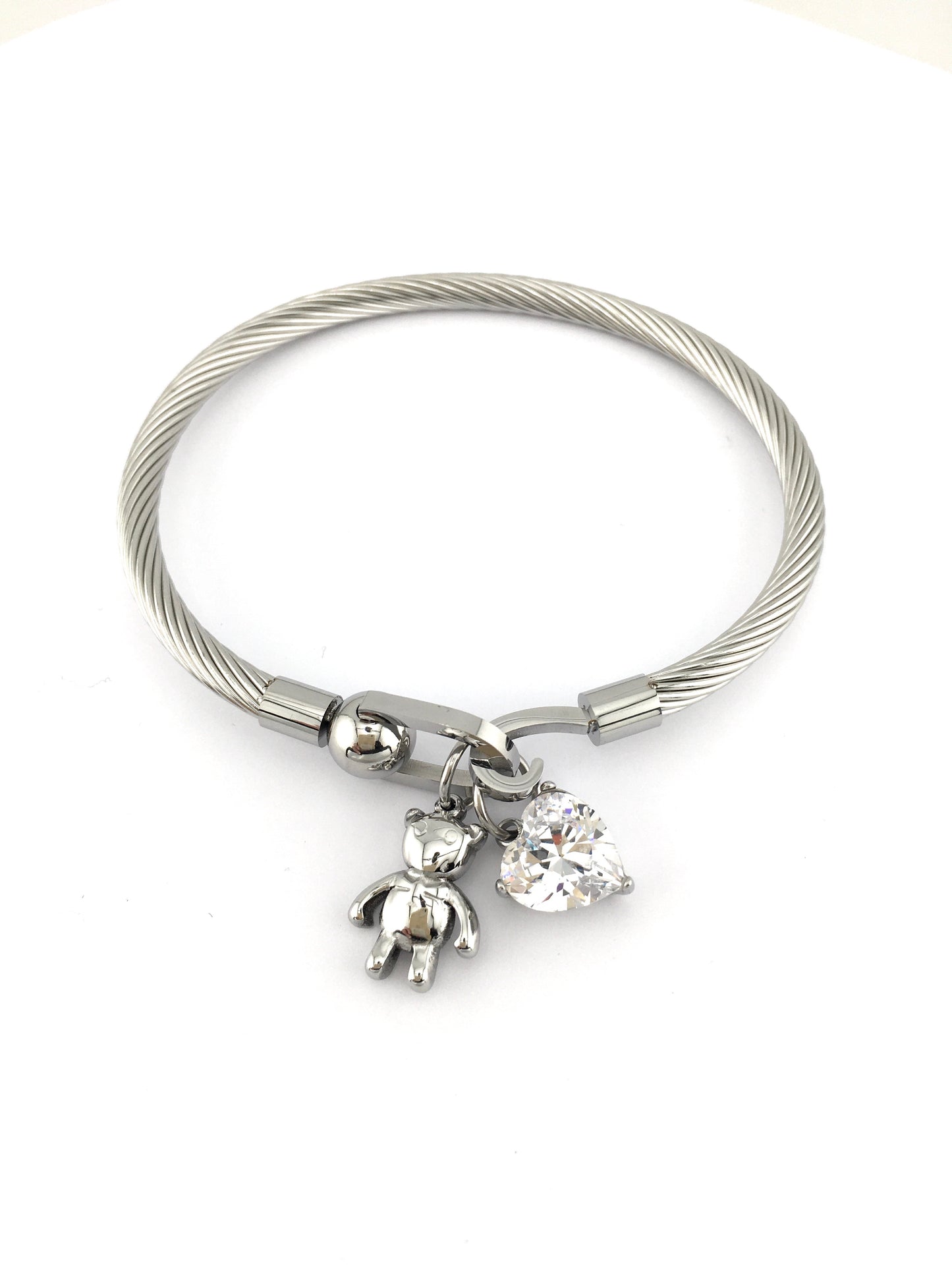 Bracciale rigido Teddyno cuoricino