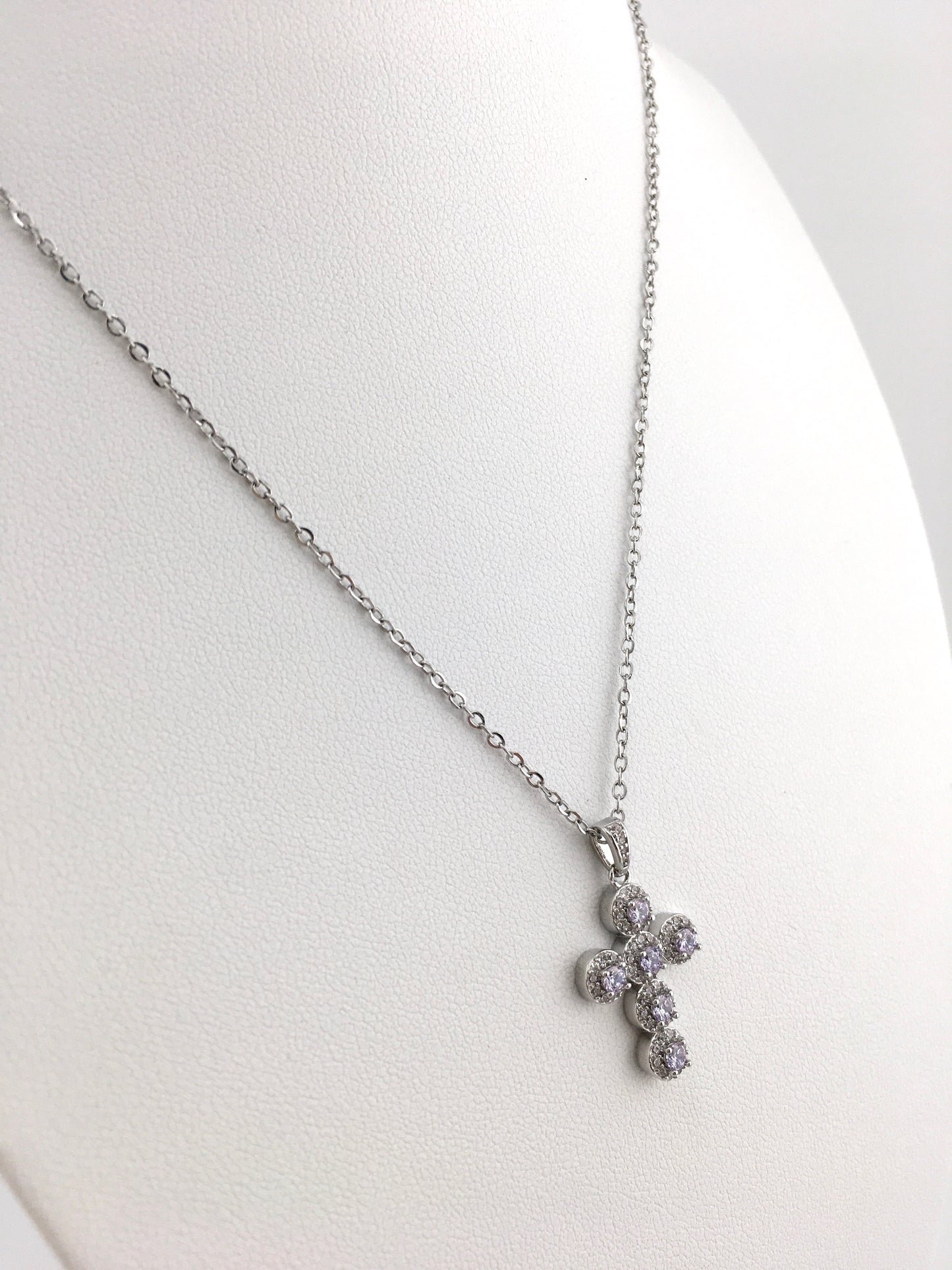 Collana Crystal Cross Silver
