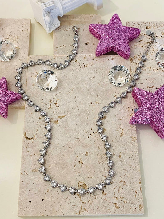 Collana Aurore Stellata Cuori Silver