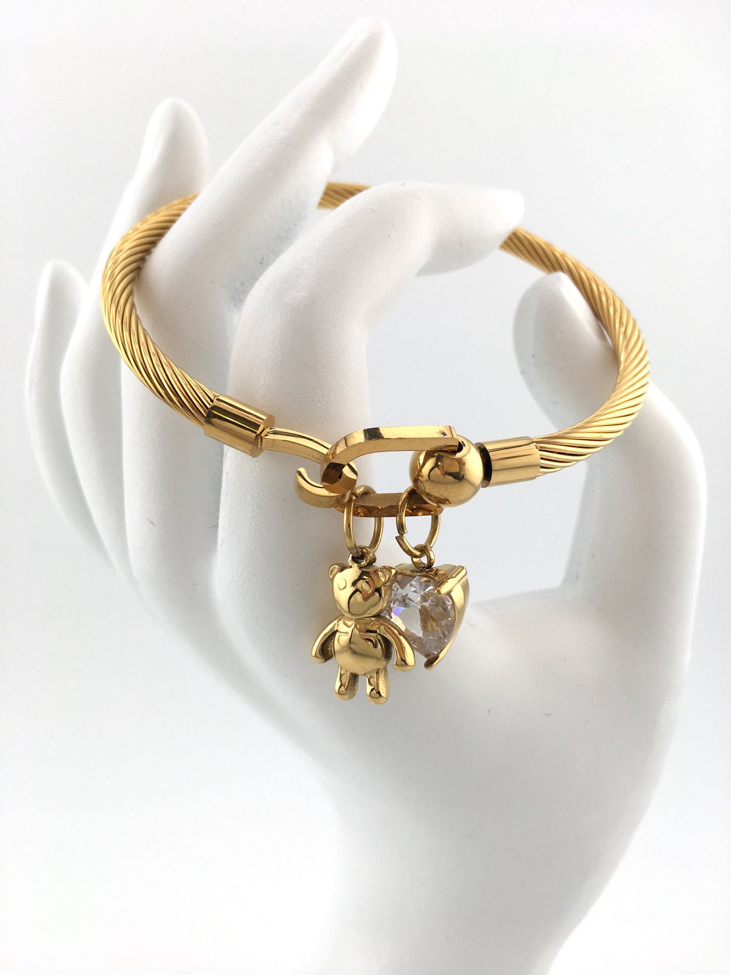 Bracciale rigido Teddyno cuoricino