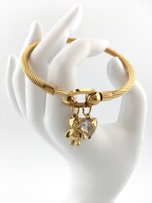 Bracciale rigido Teddyno cuoricino