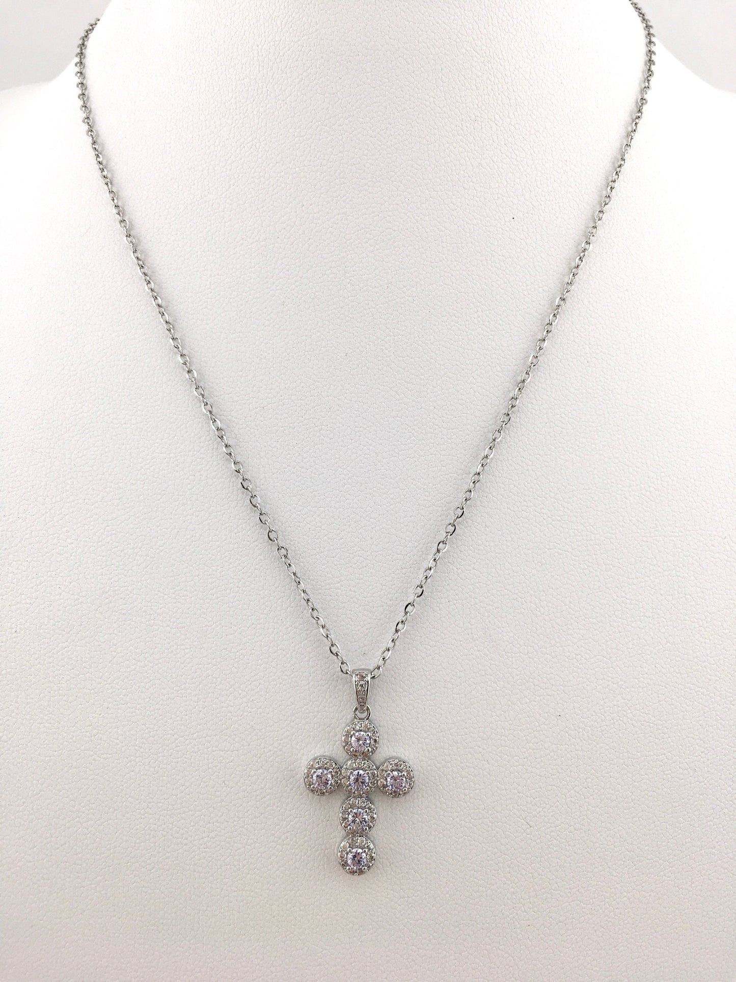 Collana Crystal Cross Silver