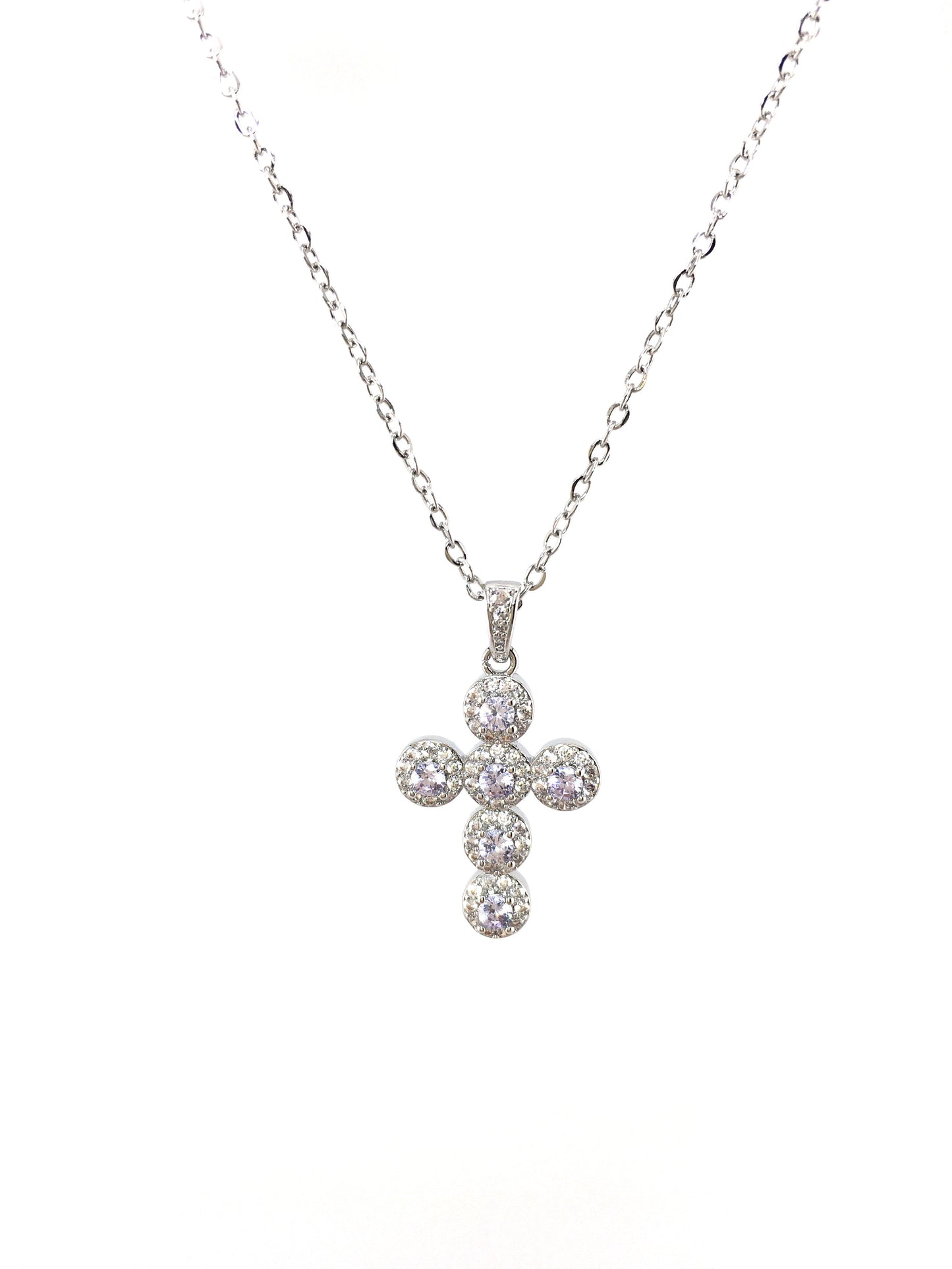 Collana Crystal Cross Silver